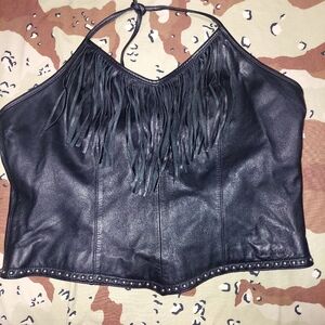Harley Davidson/ Jack Daniel's Leather Halter Top